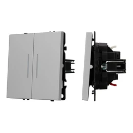 Фото #1 товара Механизм выключателя двухклавишный непроходной LED SWT-NOBE-MK02-SFPL-L-IS (230V, 10A) (Arlight, -)