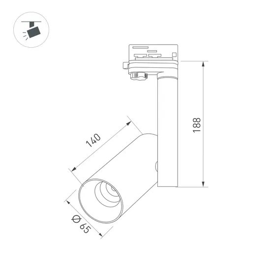 Фото #9 товара Светильник SP-POLO-TRACK-PIPE-R65-8W Day4000 (WH-WH, 40 deg) (Arlight, IP20 Металл, 3 года)