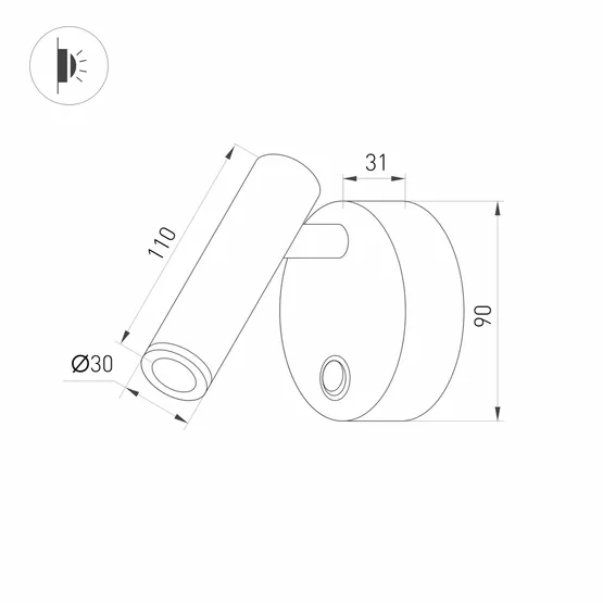 Фото #5 товара Светильник SP-BED-R90-3W Warm3000 (BK, 20 deg, 230V) (Arlight, IP20 Металл, 3 года)