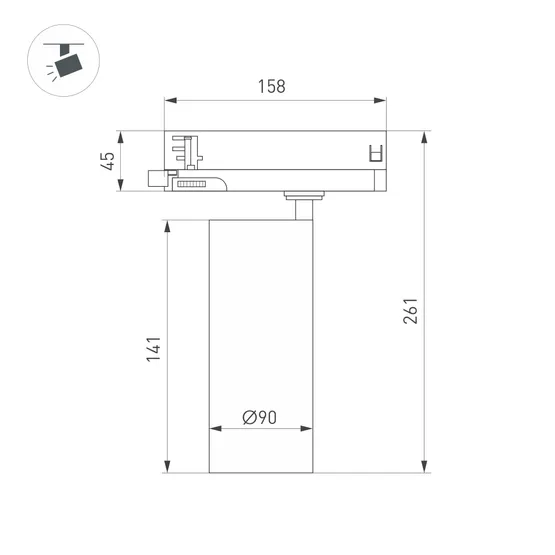 Фото #3 товара Светильник LGD-GERA-4TR-R90-40W Warm3000 (WH, 15 deg, 230V) (Arlight, IP20 Металл, 5 лет)