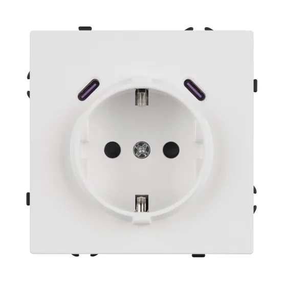 Фото #2 товара Механизм розетки с USB зарядкой SCT-NOBE-MUCC-SFPL-WH (230V, 16A) (Arlight, -)