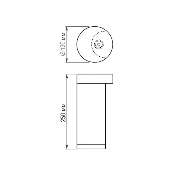 Фото #5 товара Светильник LGD-Path-Round120-H250B-12W Warm White (Arlight, IP54 Металл, 3 года)