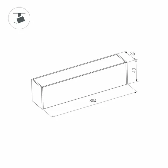 Фото #3 товара Светильник MAG-FLAT-45-L805-24W Warm3000 (BK, 100 deg, 24V) (Arlight, IP20 Металл, 3 года)