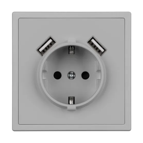 Фото #3 товара ARL NOBE Розетка зк со шторками с USB тип А+А софт-тач никель SCT-MUAA-SFPL-IS (250V, 16A) (Arlight, -)
