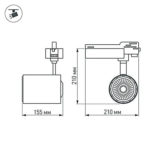 Фото #2 товара Светодиодный светильник LGD-1530BK-30W-4TR White 24deg (Arlight, IP20 Металл, 3 года)