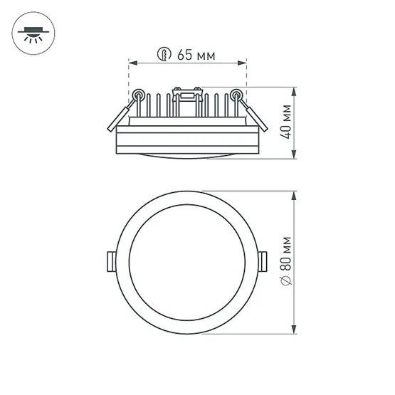 Фото #8 товара Светодиодная панель LTD-85SOL-5W Day White (Arlight, IP44 Пластик, 3 года)