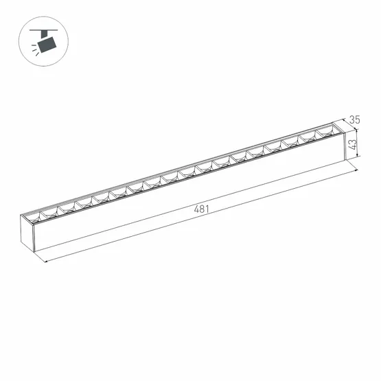 Фото #4 товара Светильник MAG-LASER-45-L480-18W Warm3000 (BK, 15 deg, 24V, DALI) (Arlight, IP20 Металл, 3 года)