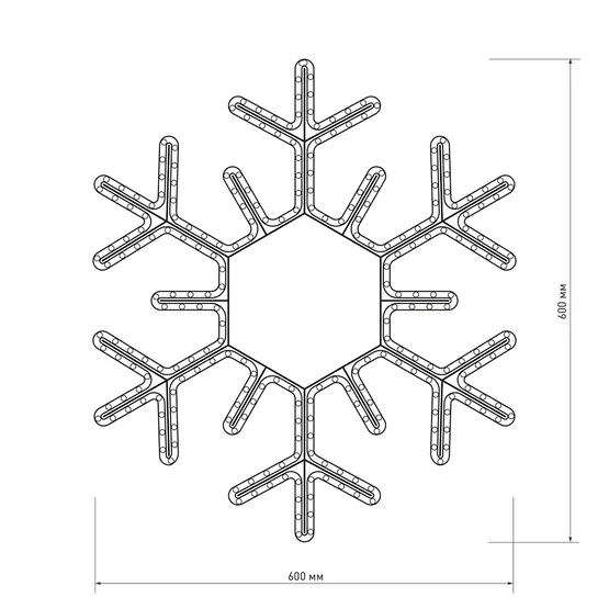 Фото #3 товара Фигура ARD-SNOWFLAKE-M5-600x600-216LED White (230V, 15W) (Ardecoled, IP65)