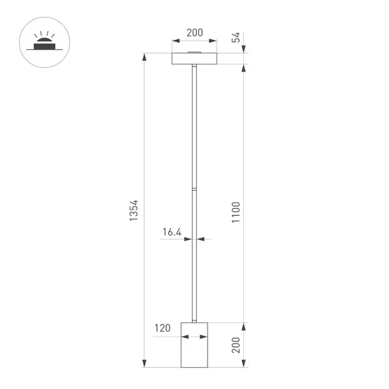 Фото #4 товара Светильник SP-SAMSARA-FLOOR-16W Warm3000 (WH, 110 deg, 230V) (Arlight, IP20 Металл, 3 года)