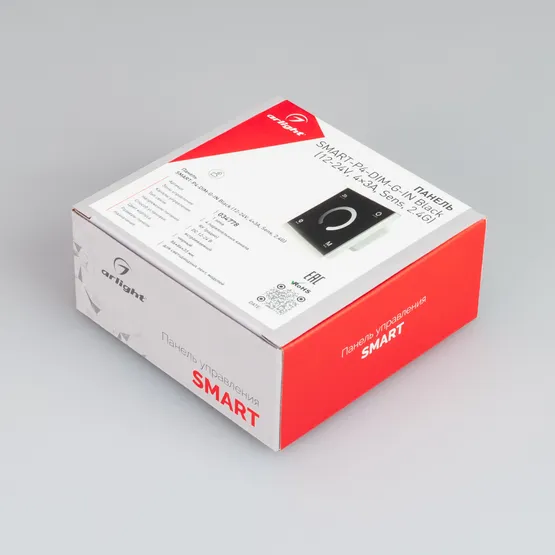 Фото #4 товара Панель SMART-P4-DIM-G-IN Black (12-24V, 4x3A, Sens, 2.4G) (Arlight, IP20 Пластик, 5 лет)