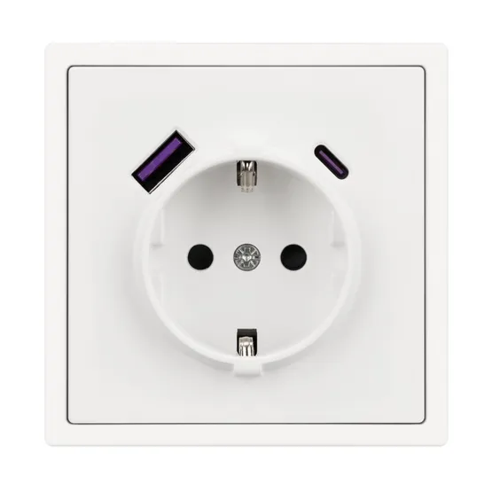 Фото #2 товара ARL NOBE Розетка зк со шторками с USB тип А+С софт-тач белый кварц SCT-MUAC-SFPL-WH (250V, 16A) (Arlight, -)