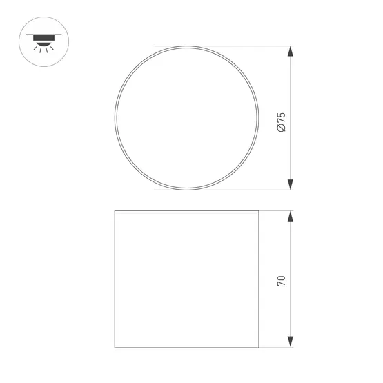 Фото #3 товара Светильник SP-CYLINDO-R75-7W Day4000 (BK, 110 deg, 230V) (Arlight, IP54 Металл, 3 года)