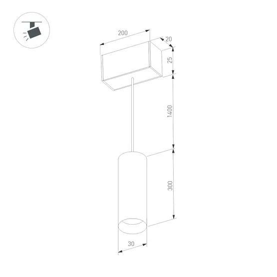 Фото #5 товара Светильник MAG-SPOT-HANG-25-R30-5W Warm3000 (BK-GD, 45deg, 24V) (Arlight, IP20 Металл, 3 года)