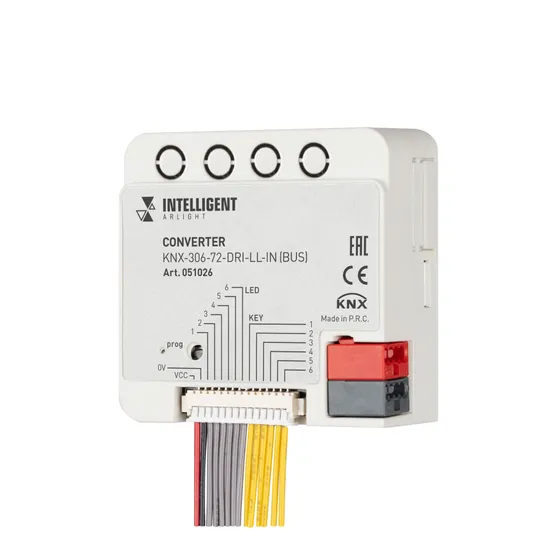 Фото товара INTELLIGENT ARLIGHT Конвертер KNX-306-72-DRI-LL-IN (BUS) (IARL, IP20 Пластик, 2 года)