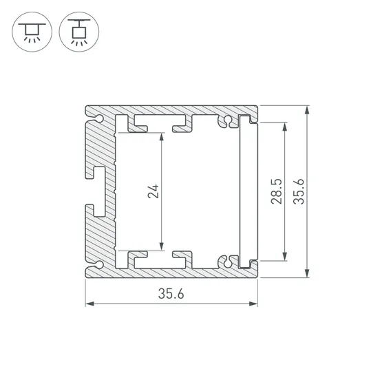 Фото #2 товара Профиль SL-ARC-3535-D320-N90 BLACK (260мм, дуга 1 из 4) (Arlight, Алюминий)