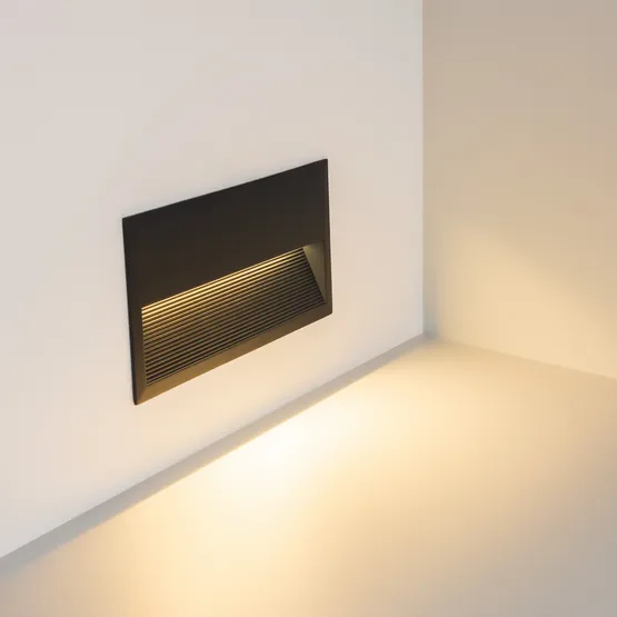 Фото #2 товара Светильник встраиваемый LTD-RIBONIK-S271x136-10W Warm3000 (Черный, 50 deg, 230V) (Arlight, IP65 Металл, 5 лет)