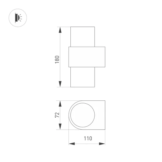 Фото #5 товара Светильник SP-SPICY-WALL-TWIN-S180x72-2x6W Warm3000 (GD, 40 deg) (Arlight, IP20 Металл, 3 года)