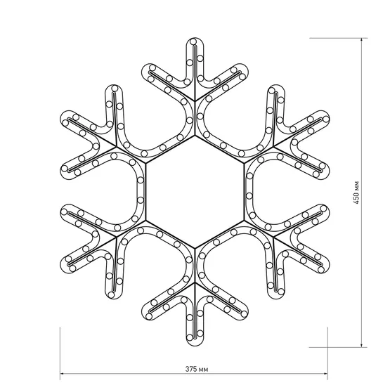 Фото #4 товара Фигура ARD-SNOWFLAKE-M7-450x375-108LED Warm (230V, 6.5W) (Ardecoled, IP65)