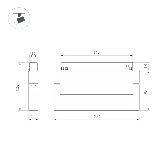 Фото #5 товара Светильник MAG-ORIENT-FLAT-FOLD-S230-12W Warm3000 (BK, 80 deg, 48V) (Arlight, IP20 Металл, 5 лет)