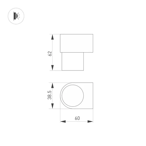 Фото #2 товара Светильник SP-SPICY-WALL-MINI-S60x39-3W Warm3000 (BK, 40 deg, 230v) (Arlight, IP20 Металл, 3 года)