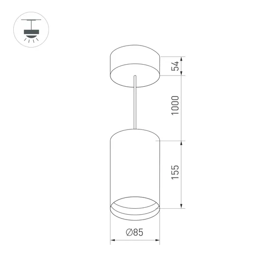 Фото #13 товара Светильник подвесной SP-POLO-R85-2-15W Warm White 40deg (White, Black Ring) (Arlight, IP20 Металл, 3 года)