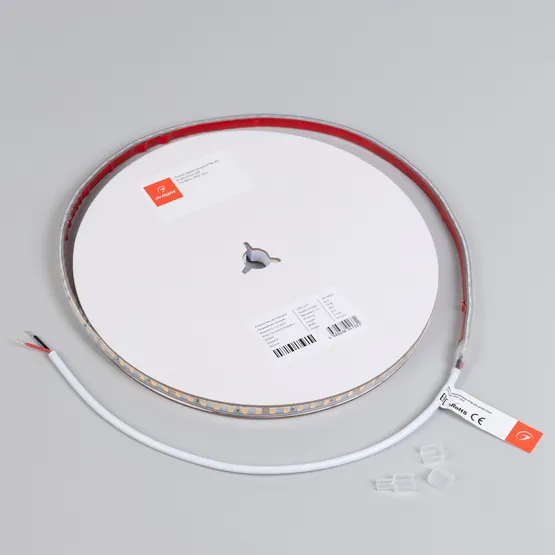 Фото #2 товара Светодиодная лента герметичная RTW-PS-A140-7mm 24V White6000 (10 W/m, IP67, 5m) (Arlight, CRI>90)