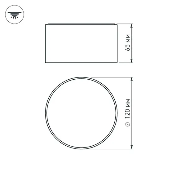 Фото #7 товара Светильник SP-RONDO-120A-12W Warm White (Arlight, IP40 Металл, 3 года)