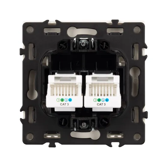 Фото #4 товара Механизм сдвоенной телефонной розетки SCT-NOBE-MTL2-SFPL-IS (RJ-11, 4C) (Arlight, Никель)