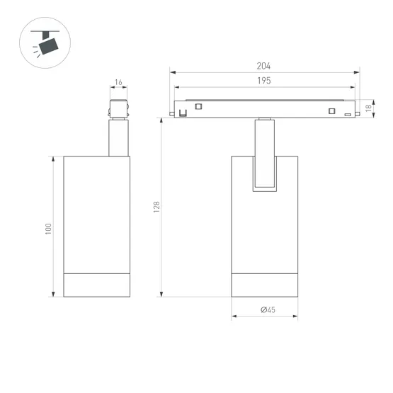 Фото #3 товара Светильник MAG-ORIENT-SPOT-R45-9W Warm3000 (WH, 24 deg, 48V) (Arlight, IP20 Металл, 5 лет)