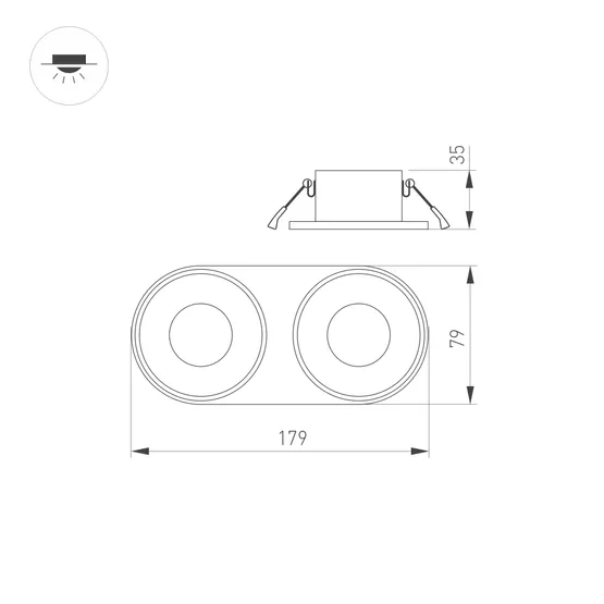 Фото #2 товара Корпус PLURIO-BASE-BUILT-RS185x85 (WH, 1-2, 200mA) (Arlight, IP20 Металл, 3 года)