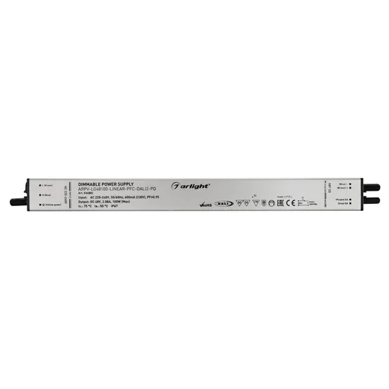 Фото #2 товара Блок питания ARPV-LG48100-LINEAR-PFC-DALI2-PD (48V, 2.08A, 100W) (Arlight, IP67 Металл, 5 лет)