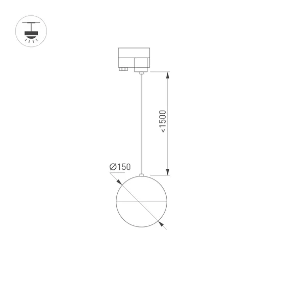 Фото #4 товара Светильник LGD-EMISFERO-TRACK-HANG-2TR-R150-11W Warm3000 (WH, 170 deg, 230V) (Arlight, IP20 Металл, 3 года)