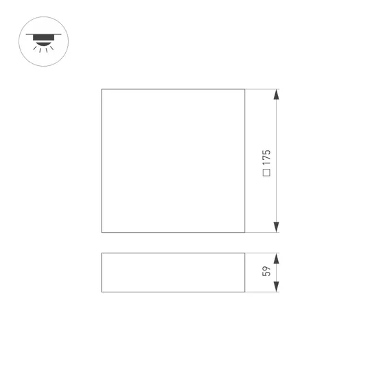 Фото #4 товара Светильник SP-QUADRO-S175x175-16W Day4000 (WH, 120 deg, 230V) (Arlight, IP40 Металл, 3 года)