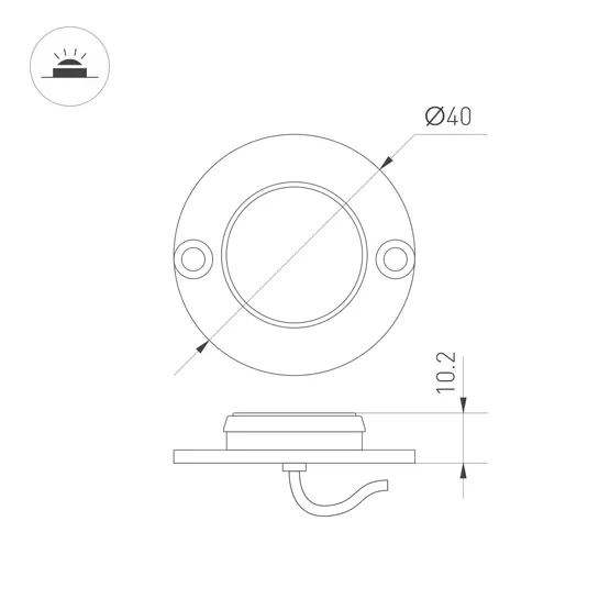 Фото #2 товара Светильник ART-DECK-LAMP-R40-1W Warm2700 (SL, 120 deg, 24V) (Arlight, IP67 Металл, 3 года)