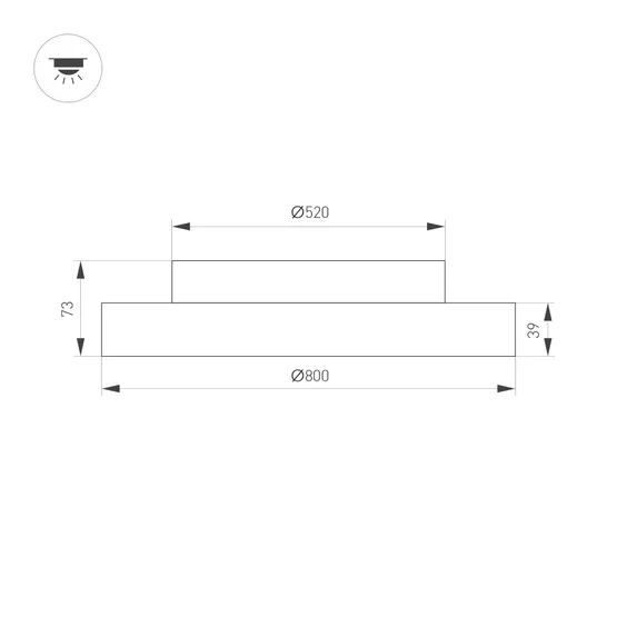 Фото #2 товара Светильник SP-ESTELY-R800-60W Warm3000 (BK, 80 deg, 230V, TRIAC) (Arlight, IP20 Металл, 5 лет)