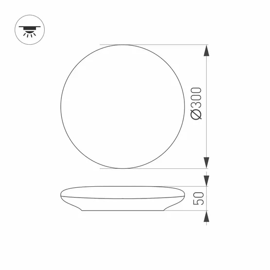 Фото #8 товара Светильник CL-FRISBEE-DIM-R300-18W Day4000-MIX (WH, 180 deg, 230V) (Arlight, IP54 Пластик, 3 года)