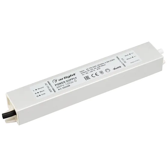 Фото #1 товара Блок питания ARPV-12036-D (12V, 3.0A, 36W) (Arlight, IP67 Металл, 3 года)