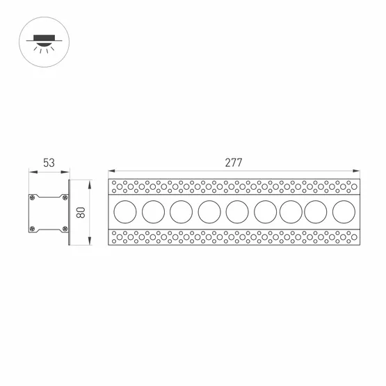 Фото #6 товара Светильник MS-ORIENT-BUILT-TRIMLESS-TC-S38x277-20W Warm3000 (WH-BK, 30 deg, 230V) (Arlight, IP20 Металл, 5 лет)