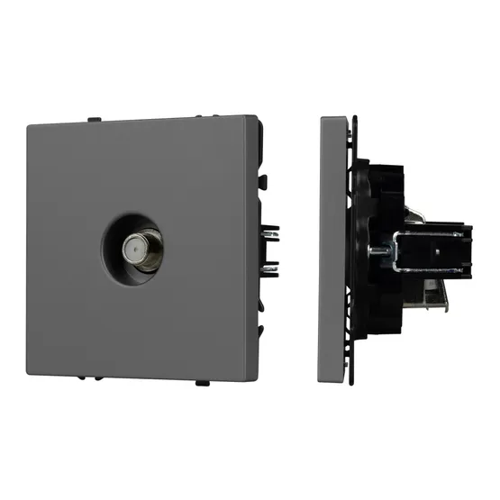 Фото #1 товара Механизм спутниковой розетки SCT-NOBE-MST1-SFPL-GR (SAT) (Arlight, Серый базальт)