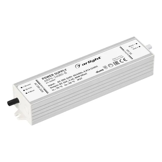 Фото #1 товара Блок питания ARPV-24080-B (24V, 3.3A, 80W) (Arlight, IP67 Металл, 3 года)