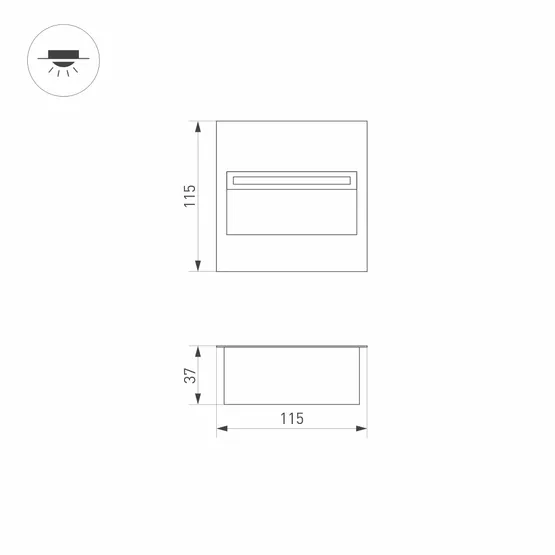 Фото #4 товара Светильник LTD-TRAIL-S115x115-4W Warm3000 (GR, 70 deg, 230V) (Arlight, IP65 Металл, 3 года)