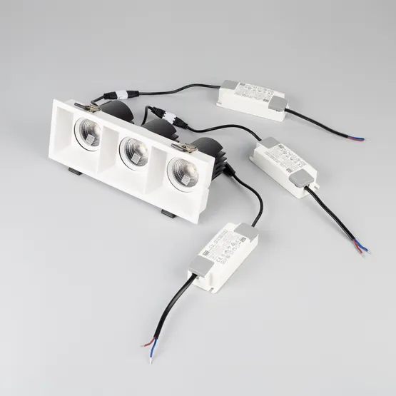 Фото #4 товара Светильник MS-FLOW-BUILT-S230x85-3x6W Warm3000 (WH, 38 deg, 230V) (Arlight, IP20 Металл, 5 лет)