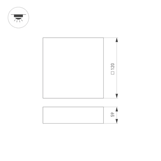 Фото #5 товара Светильник SP-QUADRO-S120x120-13W Day4000 (BK, 120 deg, 230V) (Arlight, IP40 Металл, 3 года)