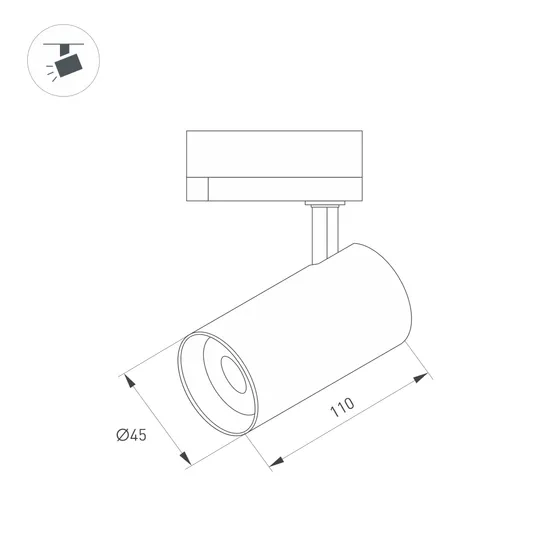 Фото #4 товара Светильник LGD-SPOT-2TR-R45-7W Warm3000 (GD, 24 deg, 230V) (Arlight, IP20 Металл, 3 года)