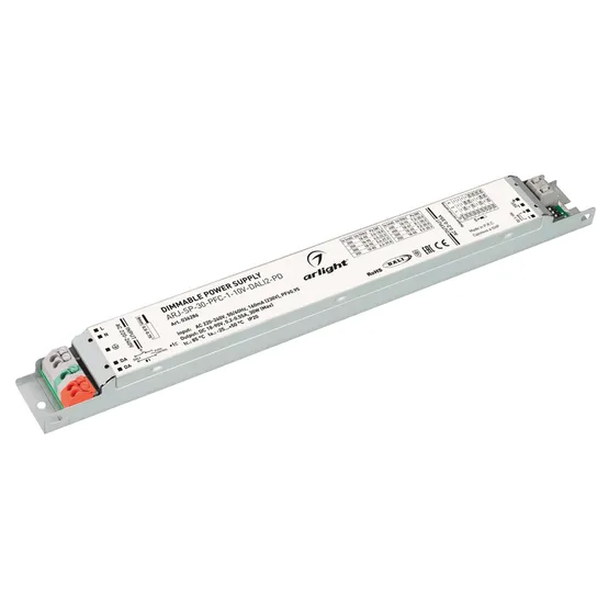 Фото товара Блок питания ARJ-SP-30-PFC-1-10V-DALI2-PD (30W, 18-90V, 0.2-0.55A) (Arlight, IP20 Металл, 5 лет)