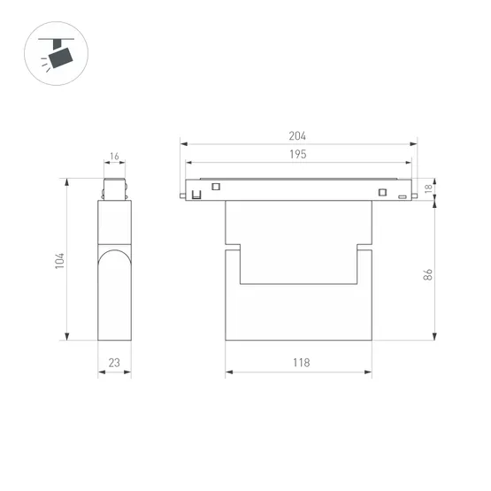 Фото #5 товара Светильник MAG-ORIENT-FLAT-FOLD-S195-6W Warm3000 (WH, 80 deg, 48V, DALI) (Arlight, IP20 Металл, 5 лет)