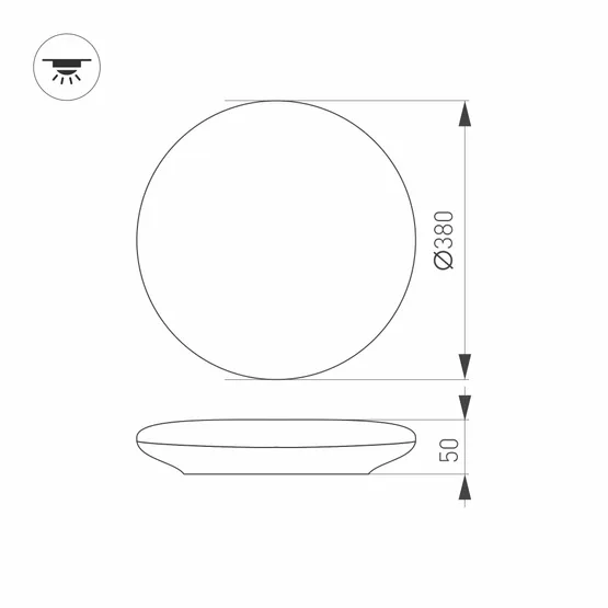 Фото #8 товара Светильник CL-FRISBEE-DIM-R380-25W Day4000-MIX (WH, 180 deg, 230V) (Arlight, IP54 Пластик, 3 года)