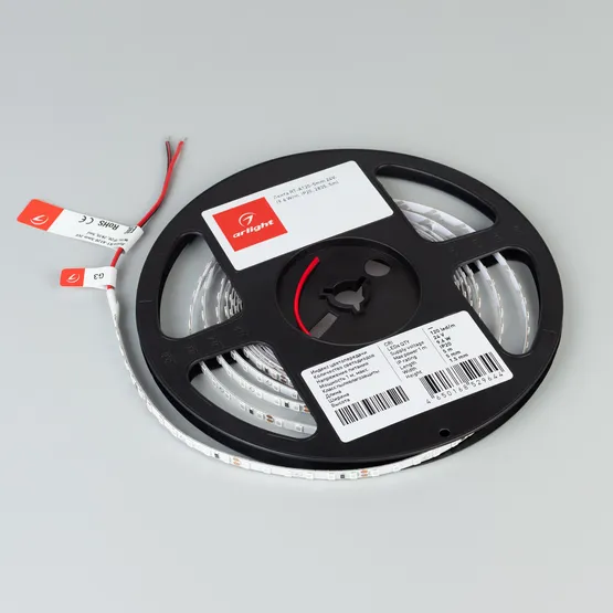 Фото #2 товара Светодиодная лента RT-A120-5mm 24V Red (9.6 W/m, IP20, 2835, 5m) (Arlight, 9.6 Вт/м, IP20)