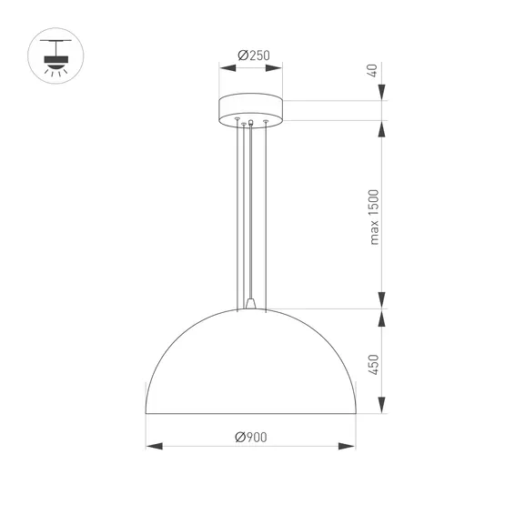 Фото #4 товара Светильник SP-RESTO-HANG-R900-112W Warm3000 (BK, 100 deg, 230V) (Arlight, IP20 Металл, 3 года)