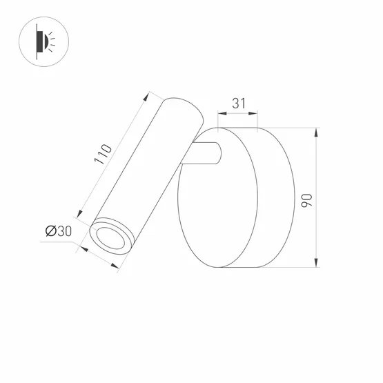 Фото #6 товара Светильник SP-BED-NB-R90-3W Warm3000 (WH, 20 deg, 230V) (Arlight, IP20 Металл, 3 года)